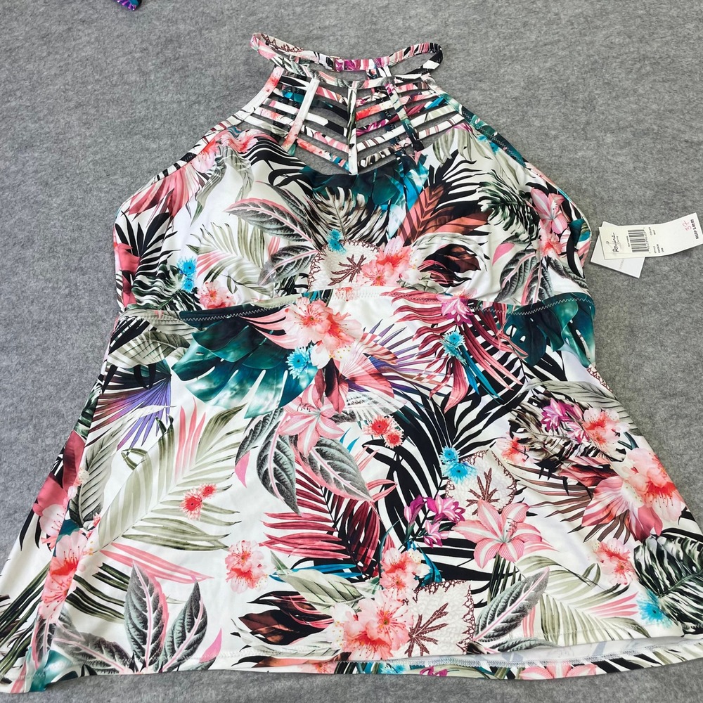 Lot of 2 Leilani Plus Raisins Curve Tankini Tops Size 24W Floral Geometric NWT - Picture 9 of 16